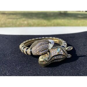 NWT Authentic Heidi Daus Zebra Horse‎ Head and Tail Crystal Bangle Bracelet